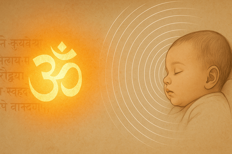 Visual of sound waves flowing toward a baby’s ears