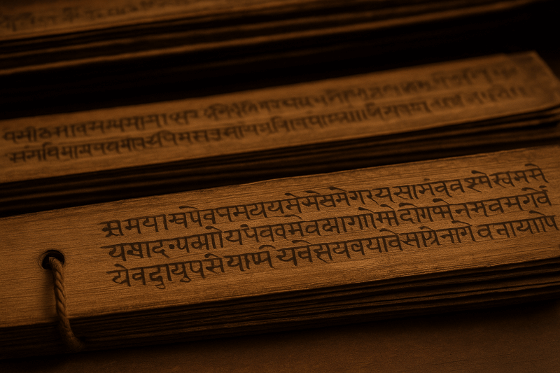 palm-leaf scriptures or old Vedic texts